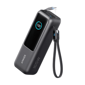 Anker Zolo power bank 25000mAh 165W built-in retractable cables – front view