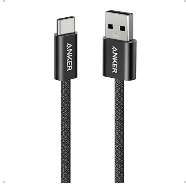 Anker Zolo USB-A to USB-C 100W braided fast charging cable – front view