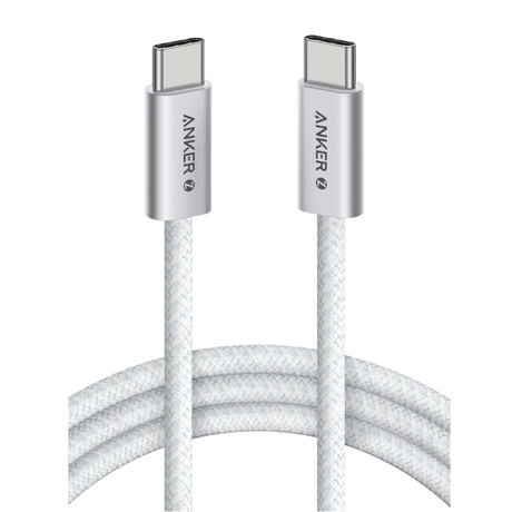 Anker Zolo USB-C to USB-C 240W braided fast charging cable 1.5m white A8060 – front view