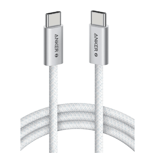 Anker Zolo USB-C to USB-C 240W braided fast charging cable 1.5m white A8060 – front view