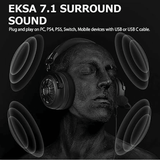 EKSA E5000 Pro Wired Gaming Headset – 7.1 Surround, ENC Mic, Black EKSA Egypt