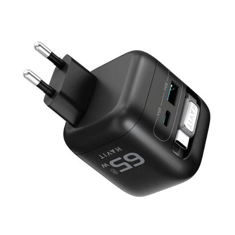 Havit 65W GaN Travel Charger UC252 EU with Retractable Cable and Watch Charger Black Havit Egypt