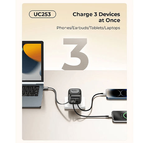 Havit 65W GaN Travel Charger UC253 EU with Retractable Cable Black Havit Egypt