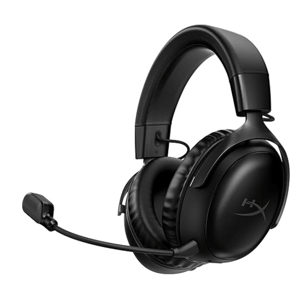 HyperX Cloud III wireless gaming headset comfort and power – front view black
