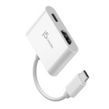 White USB adapter with multiple ports on a white background