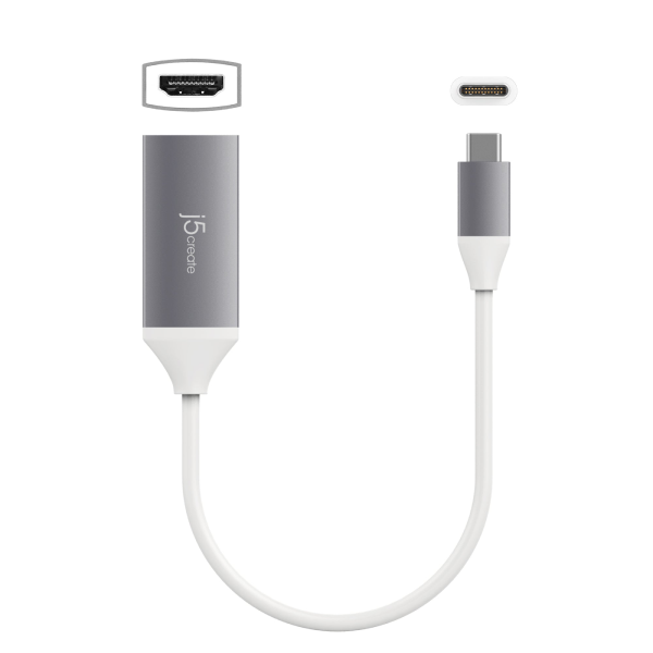 Gray and white USB adapter on a white background