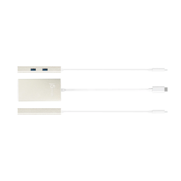 A slim white USB-C hub adapter with a matching white cable, shown on a clean white background. The hub features a rectangular metal body with a USB-C connector on one end and two USB-A ports on the other, and the brand name '1619' is printed on the side.