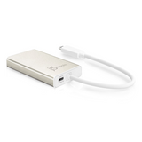 A silver aluminum USB-C to USB-C adapter cable with a white connector, branded 'i5 designs', shown on a clean white background.