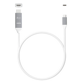 j5create JCC153G USB-C to 4K HDMI Cable - DokkanTech White charging cable with USB-C and Lightning connectors on a white background