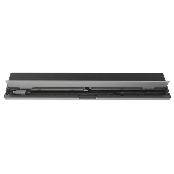 Black 8-port HDMI switch on a white background