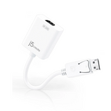 j5create JDA158 DisplayPort to 4K HDMI Active Adapter White USB adapter with 'j5create' branding on a white background