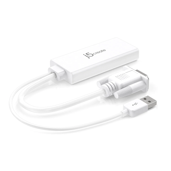 White USB adapter with cable on a white background