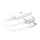 White USB adapter with cable on a white background