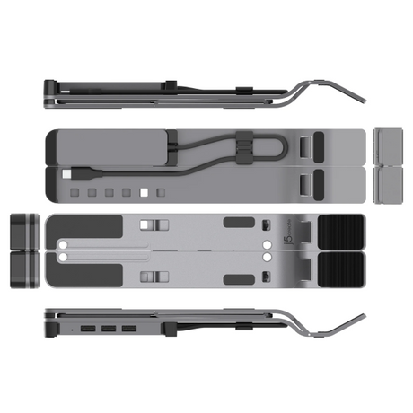 Set of metal brackets and tools on a white background
