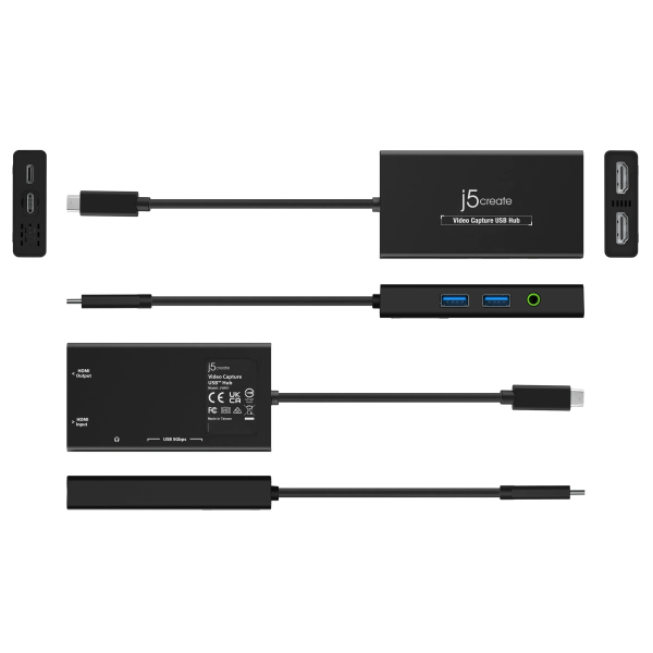 Collection of USB hubs and cables on a white background