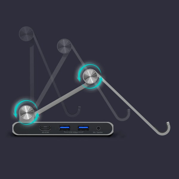 Glowing USB hub with multiple ports on a dark background