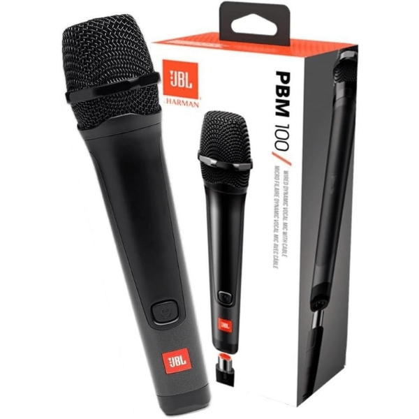 JBL PBM100 wired dynamic vocal microphone – front view black