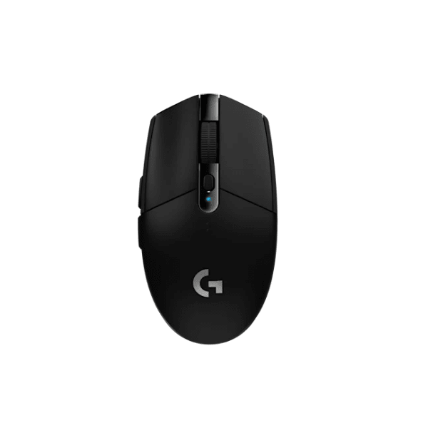 Logitech G304 wireless gaming mouse HERO sensor 12000 DPI – front view black