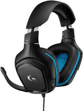 Logitech G431 7.1 surround wired gaming headset for PC and console – front view black