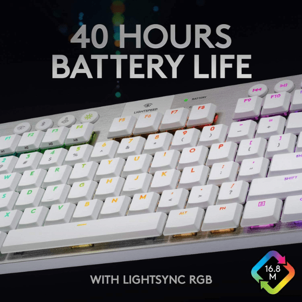 Logitech G913 TKL LIGHTSPEED Wireless RGB Keyboard – GL Tactile Brown Switch | English Only – White Logitech G Egypt