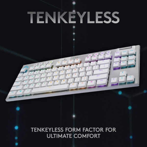 Logitech G913 TKL LIGHTSPEED Wireless RGB Keyboard – GL Tactile Brown Switch | English Only – White Logitech G Egypt