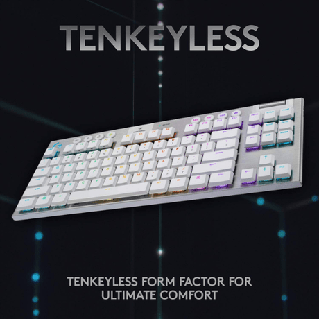 Logitech G913 TKL LIGHTSPEED Wireless RGB Keyboard – GL Tactile Brown Switch | English Only – White Logitech G Egypt