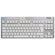 Logitech G913 TKL Lightspeed wireless RGB keyboard GL tactile brown switch English – front view white