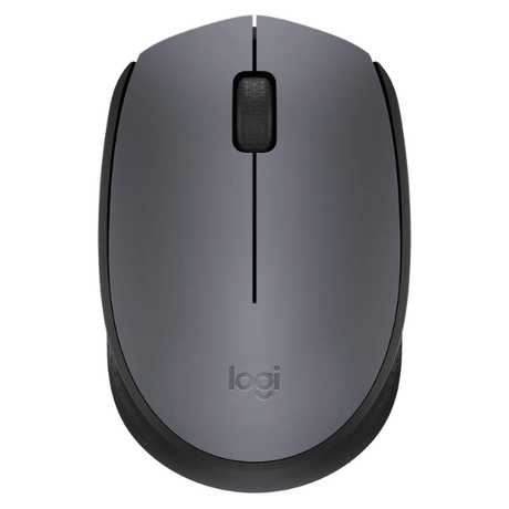 Logitech M171 wireless mouse compact ambidextrous – front view black