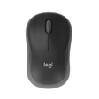 Logitech M186 wireless mouse gray compact USB receiver – front view