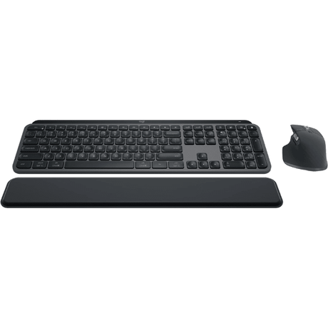Logitech MX Keys S Combo wireless keyboard and mouse with MX palm rest – front view