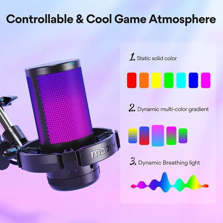 MAONO DGM20S Gaming USB RGB Microphone with Boom Arm Bundle - Black Maono Egypt