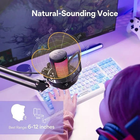 MAONO DGM20S Gaming USB RGB Microphone with Boom Arm Bundle - Black Maono Egypt