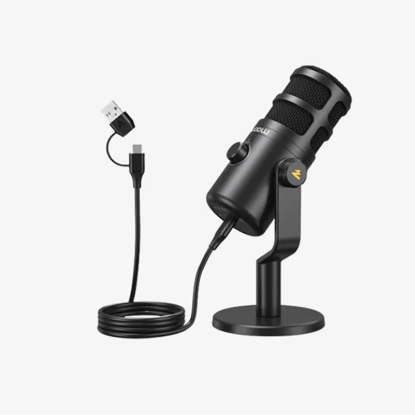 Maono PD100U USB dynamic microphone professional studio quality – front view black