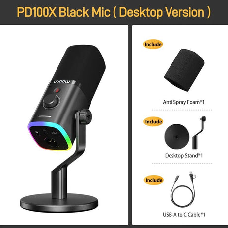 MAONO PD100X USB/XLR Dynamic Microphone - Black XLR CABLE NOT INCLUDED Maono Egypt