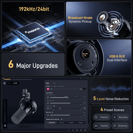Maono PD300X USB/XLR Dynamic Microphone – Black "XLR CABLE NOT INCLUDED" Maono Egypt