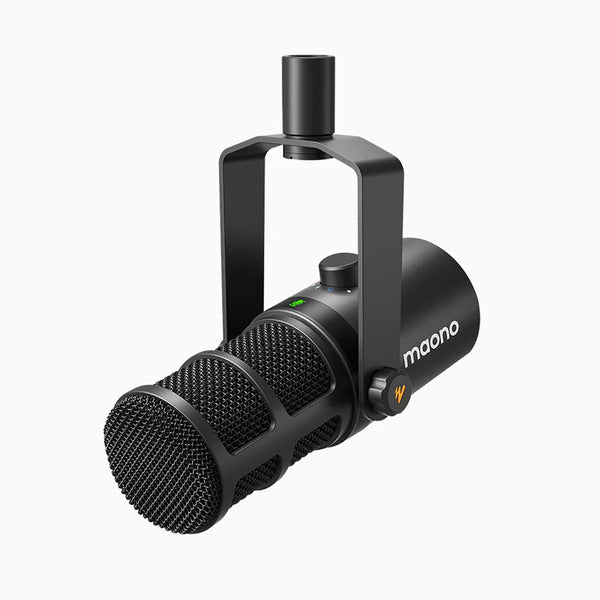 MAONO PD400X USB/XLR podcast dynamic microphone with desktop stand – front view