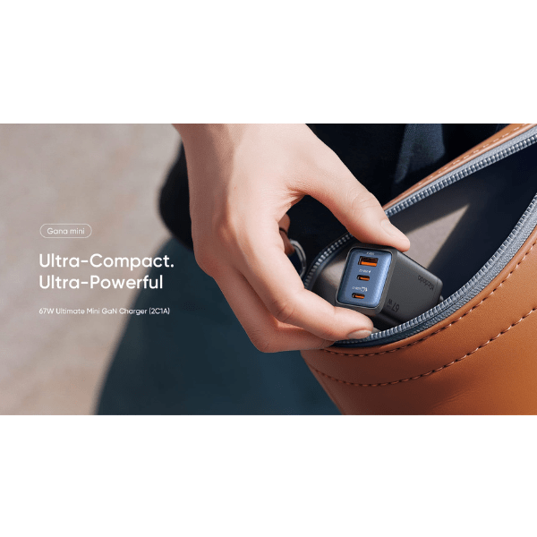 Mcdodo GaN Mini 67W Charger – 2 USB - C & 1 USB - A, Fast Charging Black Mcdodo Egypt