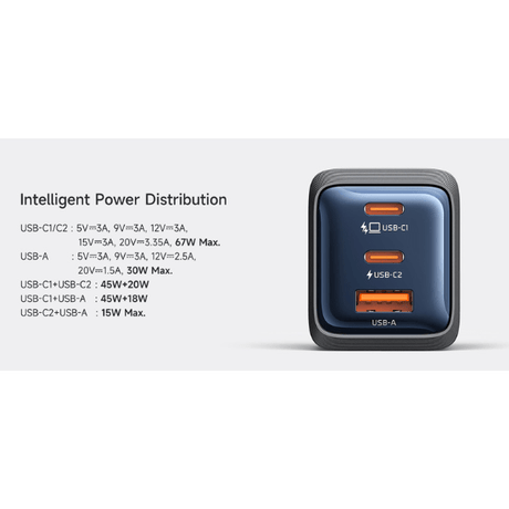 Mcdodo GaN Mini 67W Charger – 2 USB - C & 1 USB - A, Fast Charging Black Mcdodo Egypt