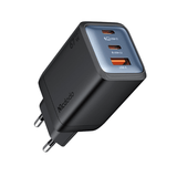 Mcdodo GaN Mini 67W charger 2 USB-C 1 USB-A fast charging – front view black