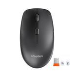 Meetion BTM100 dual mode wireless silent mouse ergonomic – front view steel gray