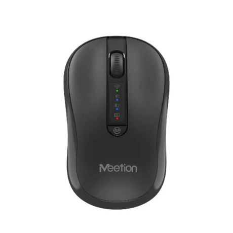 Meetion BTM185 wireless 2.4G and Bluetooth silent mouse – front view black