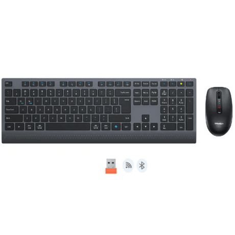 Meetion C2000 rechargeable wireless keyboard and mouse combo Arabic English – front view