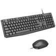 Meetion C235 wired keyboard and mouse combo Arabic English – front view black