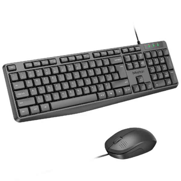 Meetion C235 wired keyboard and mouse combo Arabic English – front view black