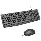 Meetion C235 wired keyboard and mouse combo Arabic English – front view black