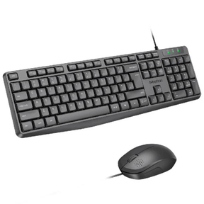 Meetion C235 wired keyboard and mouse combo Arabic English – front view black