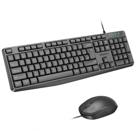 Meetion C235 wired keyboard and mouse combo Arabic English – front view black