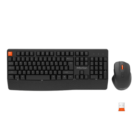 Meetion C4130 wireless ergonomic keyboard and mouse combo Arabic English – front view black