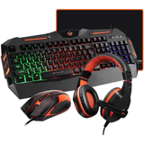 Meetion C500 4-in-1 gaming combo mouse Arabic keyboard headset and mouse pad – front view black
