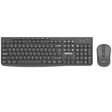 Meetion CW295 silent 2.4G wireless keyboard and mouse combo Arabic English – front view black